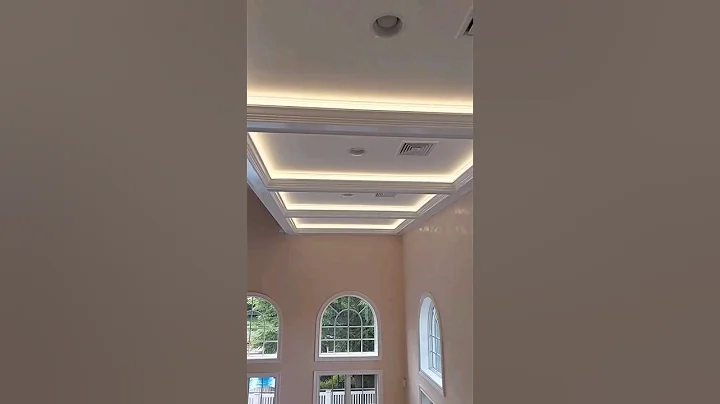 Amazing looks! Cove lights on coffered ceiling!#shorts #youtubeshorts #covelight #cofferedceiling