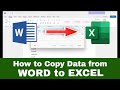 How to Export/Copy Content from WORD into EXCEL (The Right Way)