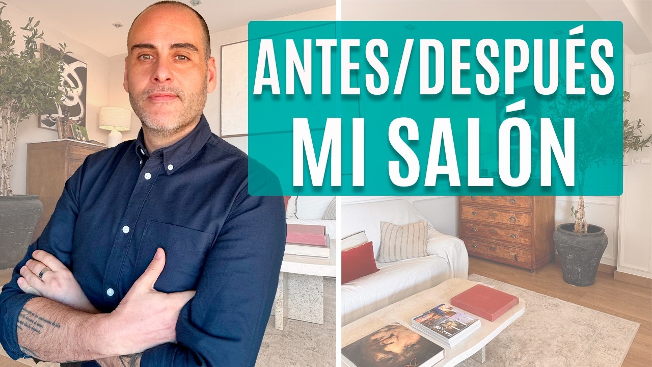 Transformo mi salón con molduras y blanco cálido | Makeover antes y después
