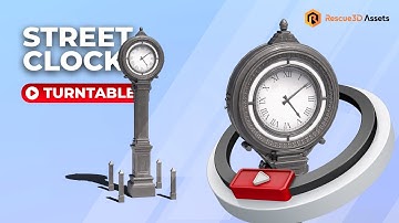 Street Clock - PBR low-poly 3D model by Rescue3D Assets