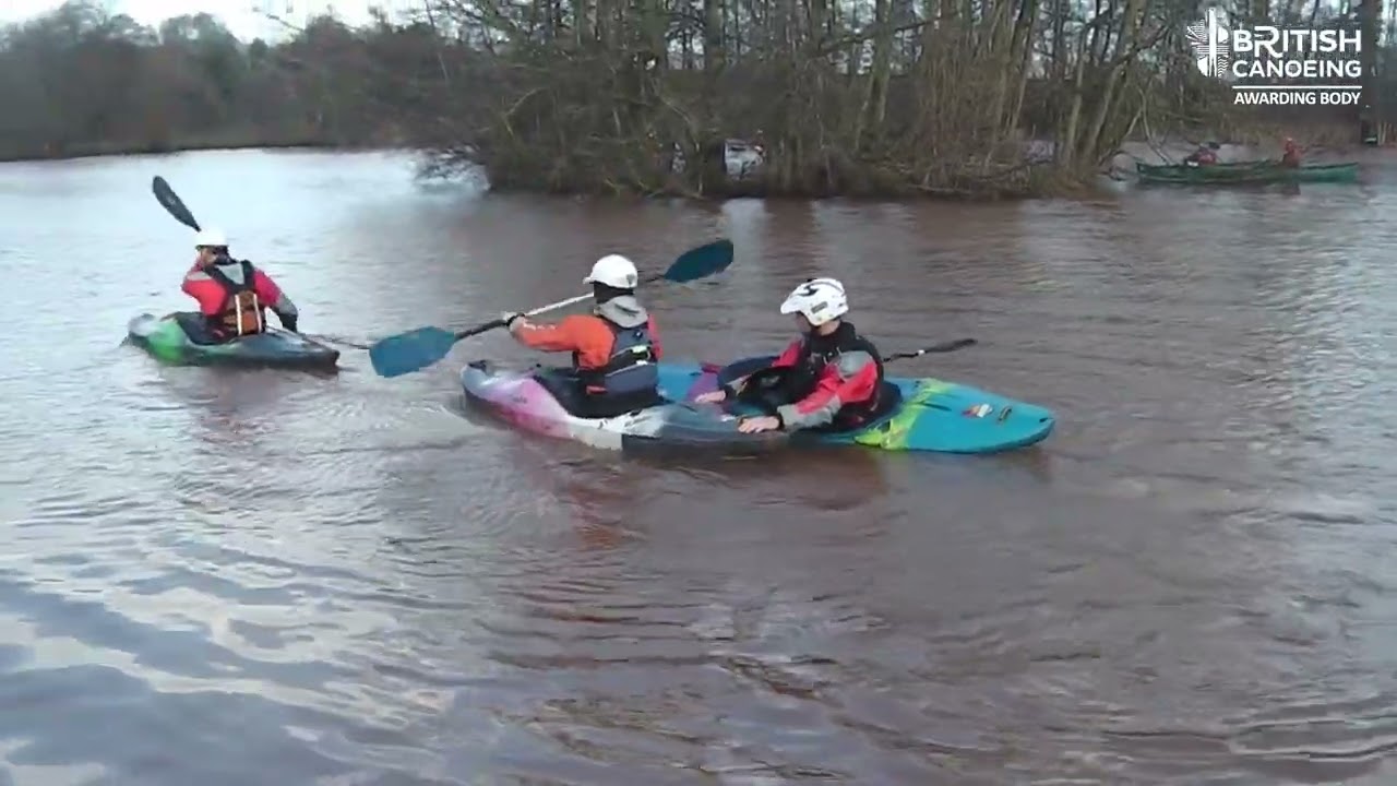 White Water Kayak Rescue - modified sling tow / with two paddlers