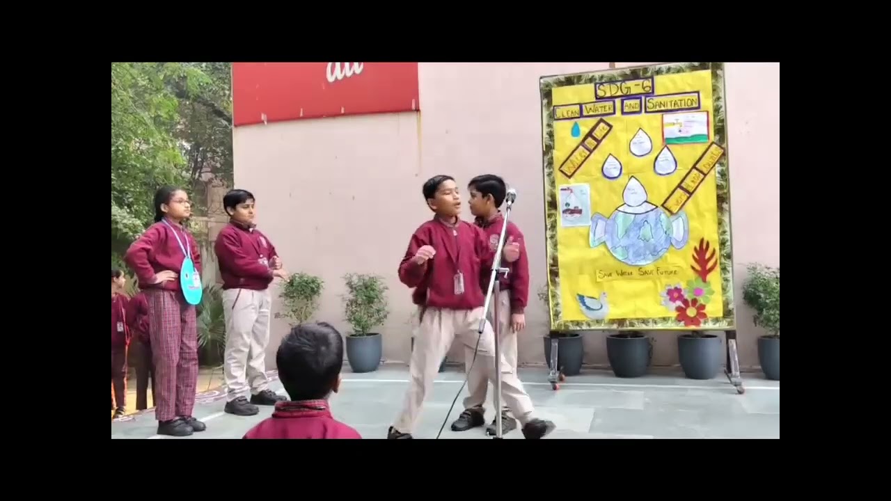 The presentation on 'Save Water: :SDG 6' by Class IV students of DAV Public School, Gole Market.