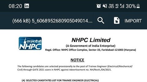 Good news/ NHPC 2021 Results out ! / check here