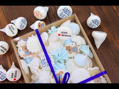 БЕЗЕ С РИСУНКОМ / Меренги / Meringue Cookies with Sugar Stamps БЕЗЕ С РИСУНКОМ / Меренги / Meringue Cookies with Sugar Stamps