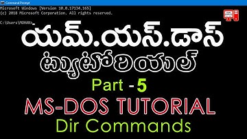 MS DOS TUTORIAL #5 IN TELUGU - DIR COMMANDS