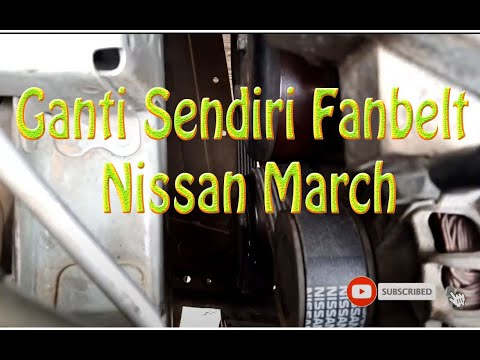 Fanbelt Nissan March udah retak,Ganti aja Sendiri.