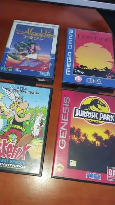 Some Collectible SEGA MEGA DRIVE Cartridges | Aladdin | Asterix | Jurassic Park | The Lion King