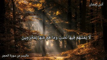 ۞ نَبِّئْ عِبَادِىٓ أَنِّىٓ أَنَا ٱلْغَفُورُ ٱلرَّحِيمُ || سورة الحجر || أنس رمضان.