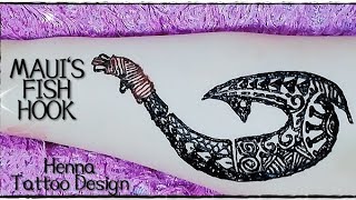 MAUI'S FISH HOOK TATTOO DESIGN // TRIBAL FISH HOOK TATTOO // HENNA DESIGN //SATISFYING VIDEO