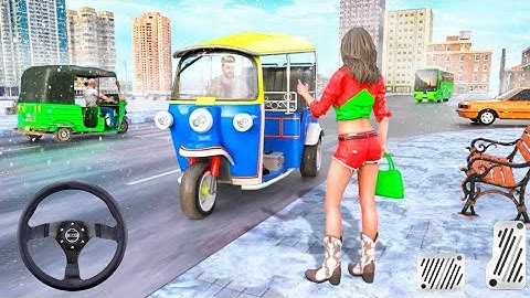 Drive Real Tuk Tuk Rickshaw in Crazy City to pick and drop the Auto Passenger  : New Game