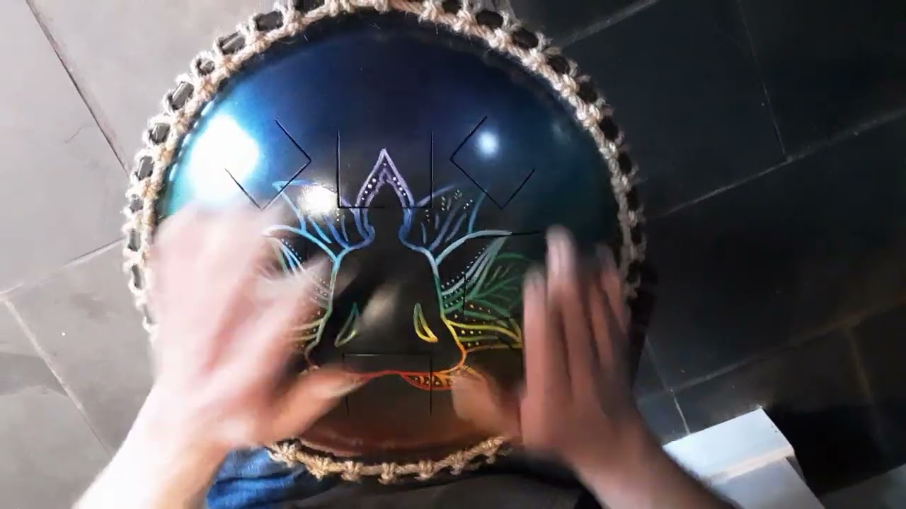 Buddha on Lotus Flower Steel Tongue Drum in D Akebono Scale Tuned to 432hz.