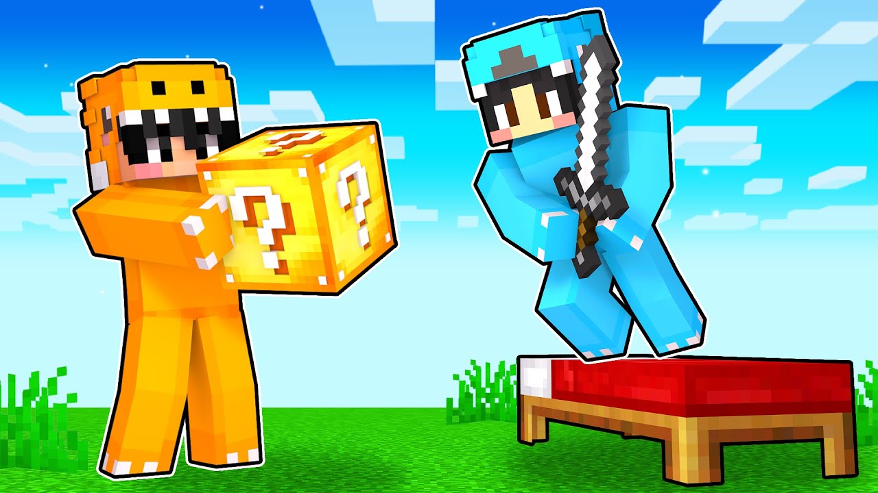 PRANKING My Friend In LUCKY BLOCK Bedwars! (Minecraft Minigame)