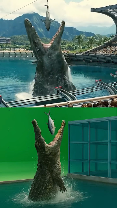 Jurassic World (2015) behind the scenes , VFX #jurassicworld #film #dinosaur #movie