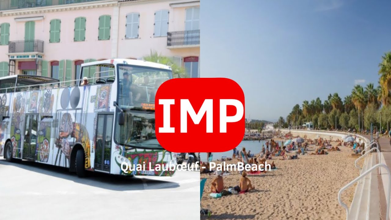 Bus à étage sur la Croisette à Cannes 