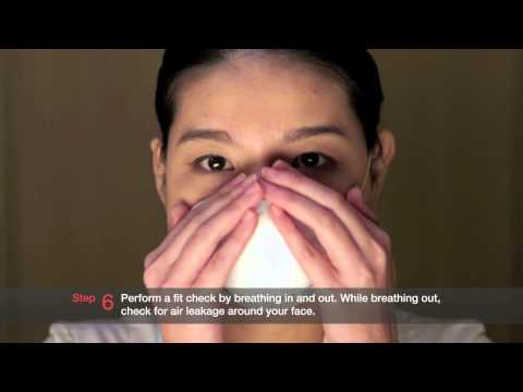 Six steps to wearing the N95 mask