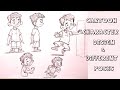 How to draw the same cartoon character in different poses  character design  timelapse drawing