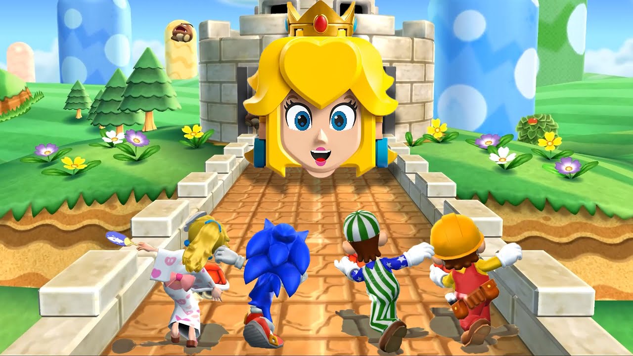 ピーチvsソニックvsマリオvsルイージ【マリオパーティ9】 - YouTube