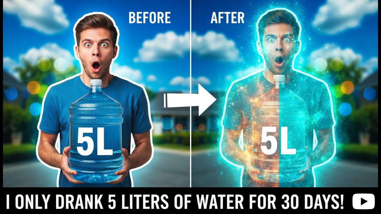 Bebi 5L de Água Por 7 Dias e MEU CORPO MUDOU ASSIM! 😲💦