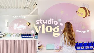 Small business Studio Makeover, Printing a giant wall mural and renovating ✿ STUDIO VLOG