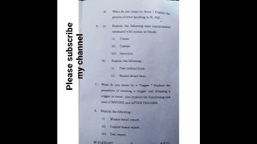 Igu, mdu question paper BSc honours maths 3rd sem Subject - Database Management system and oracle