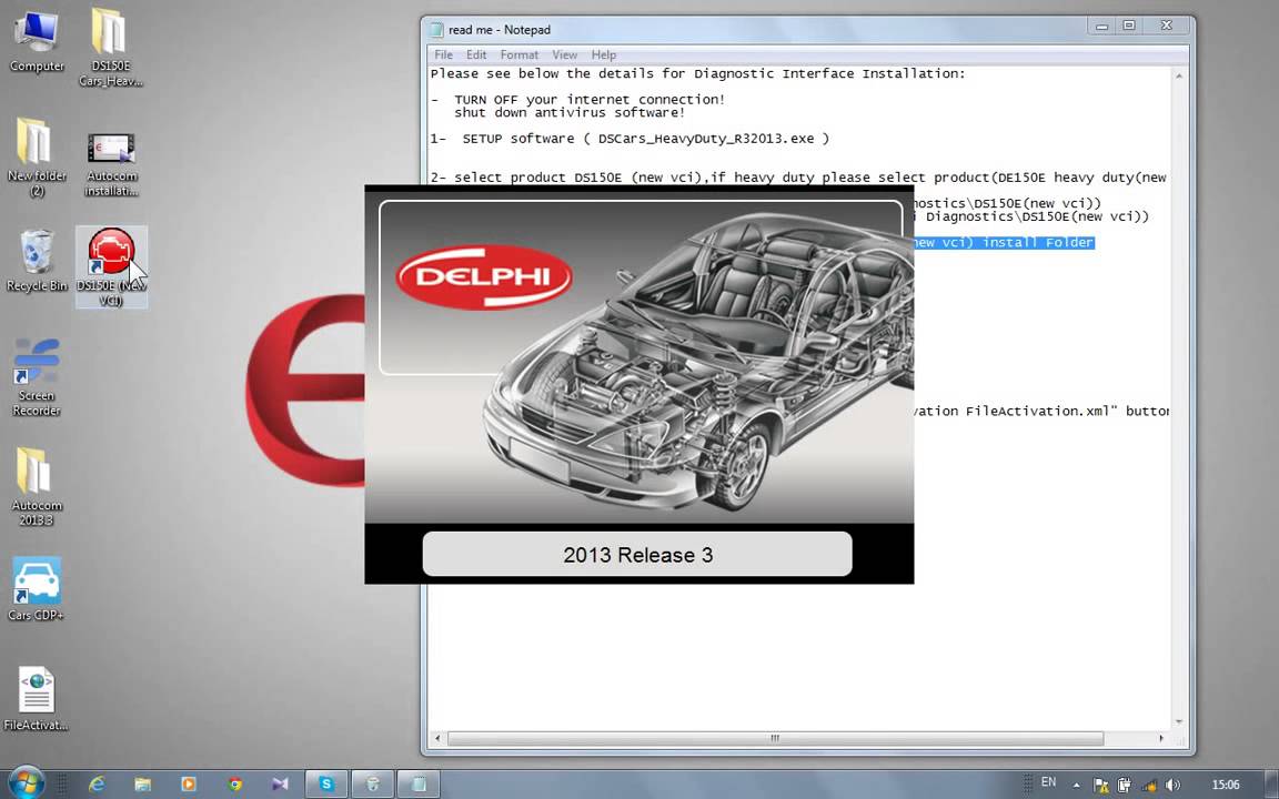 how to install / activate 2017.3 Delphi DS150E Software 2017 Rev 3 final .  WhatsApp for fast reply