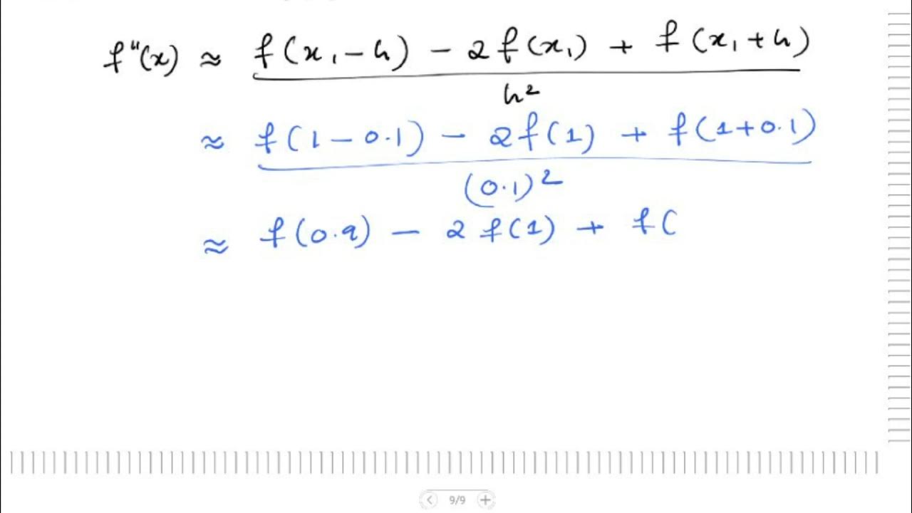 Numerical differentiation second order central difference numerical
