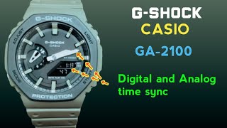 How to sync digital and analog time on Casio G-shock GA-2100.