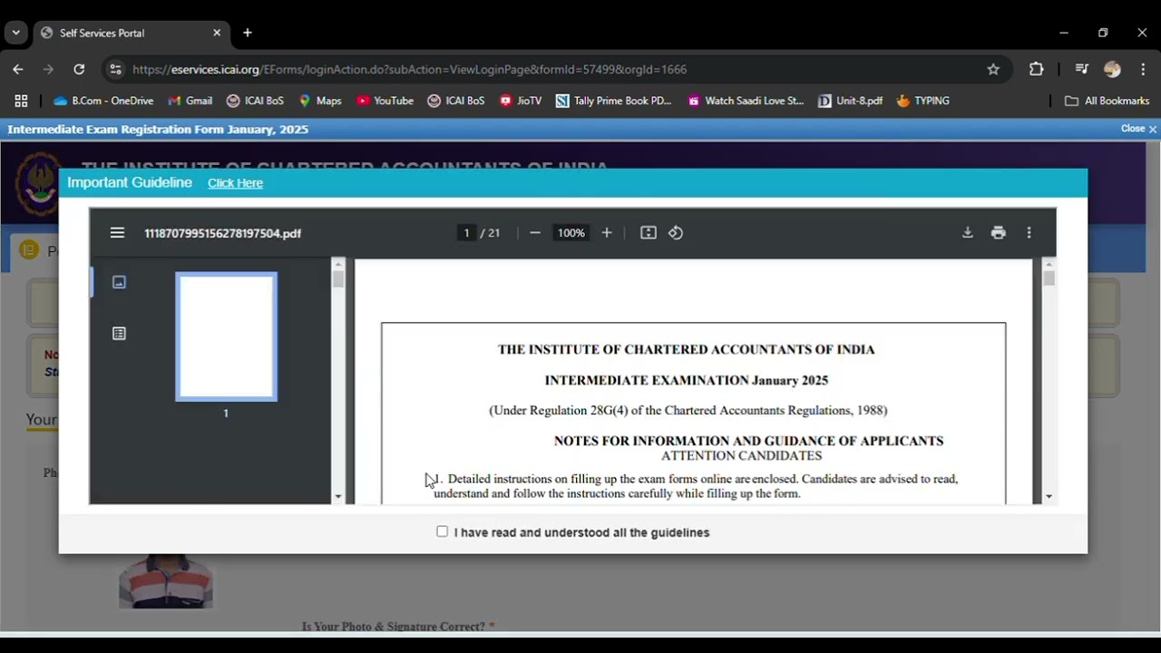 How to fill CA Foundation Exam form Jan 25| How to fill CA Inter  Exam Form Jan 25