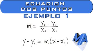 Ecuación de la recta conociendo dos puntos | Ejemplo 1