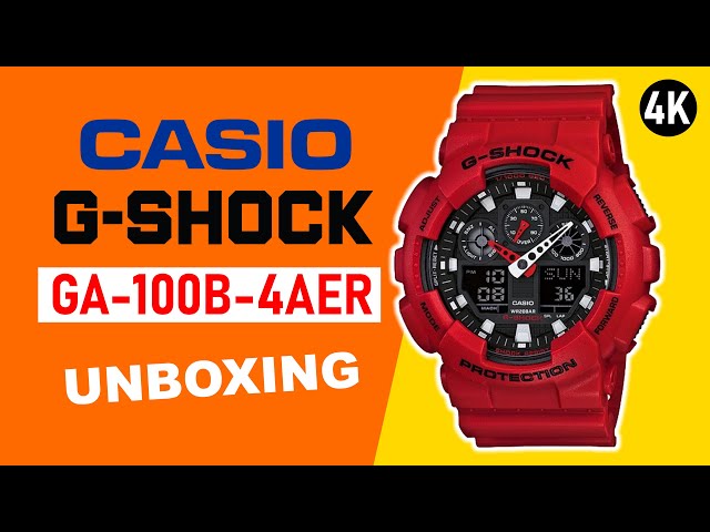 Casio G-Shock GA-100B-4AER Unboxing 4K - YouTube