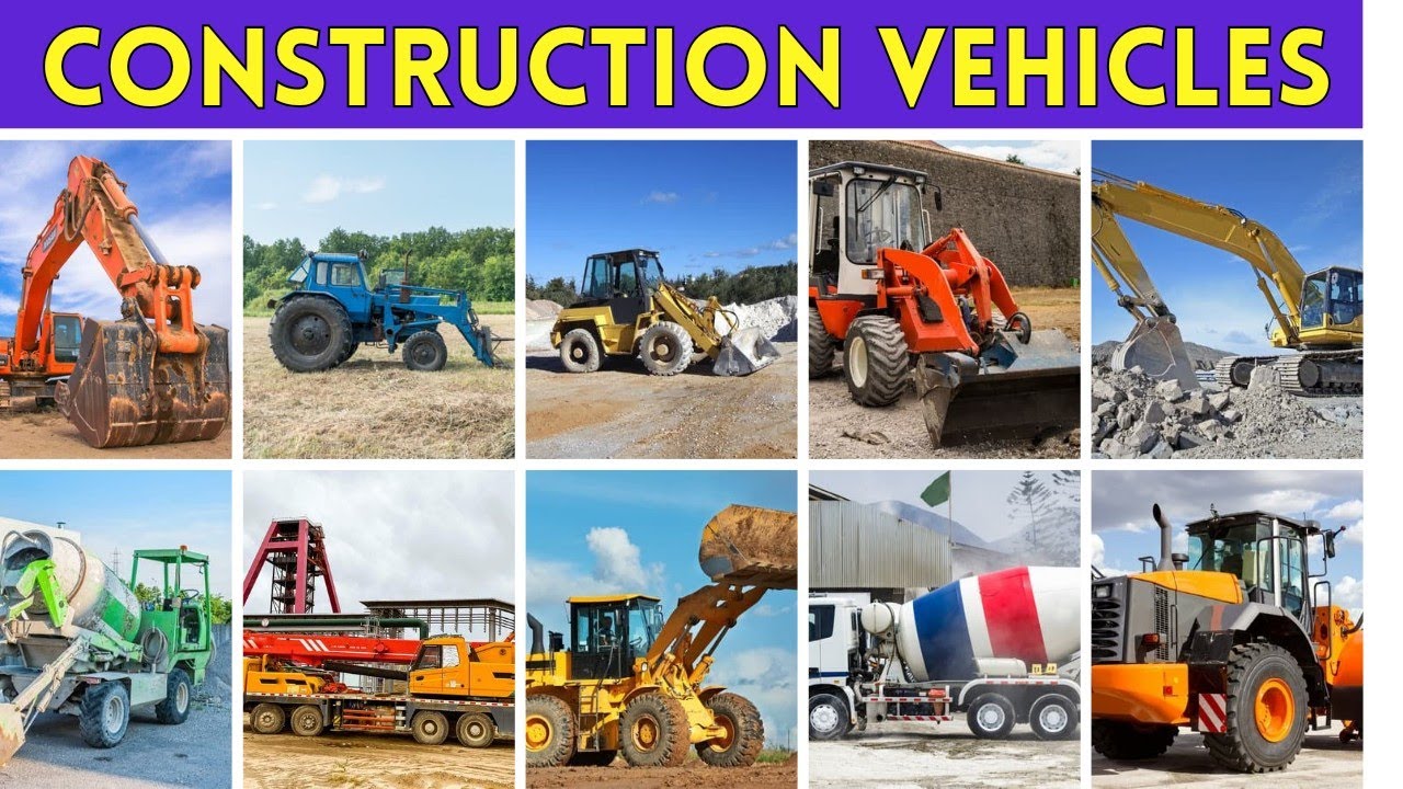 Construction Vehicles | Learn Names Of Construction Vehicles In English ...