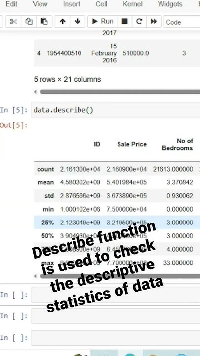 describe function in python #python #datascience #statistics # ...