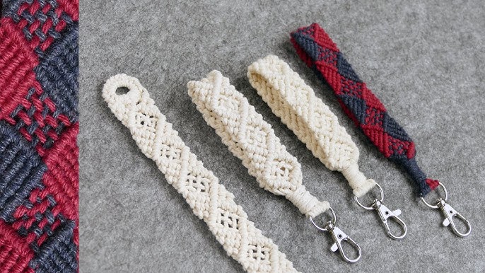 Cable Weaved Macrame Keychain – Knots of Happiness