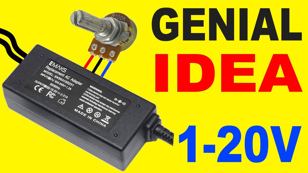 COMO CONVERTIR CARGADOR DE LAPTOP EN FUENTE VARIABLE DE 1 A 20V
