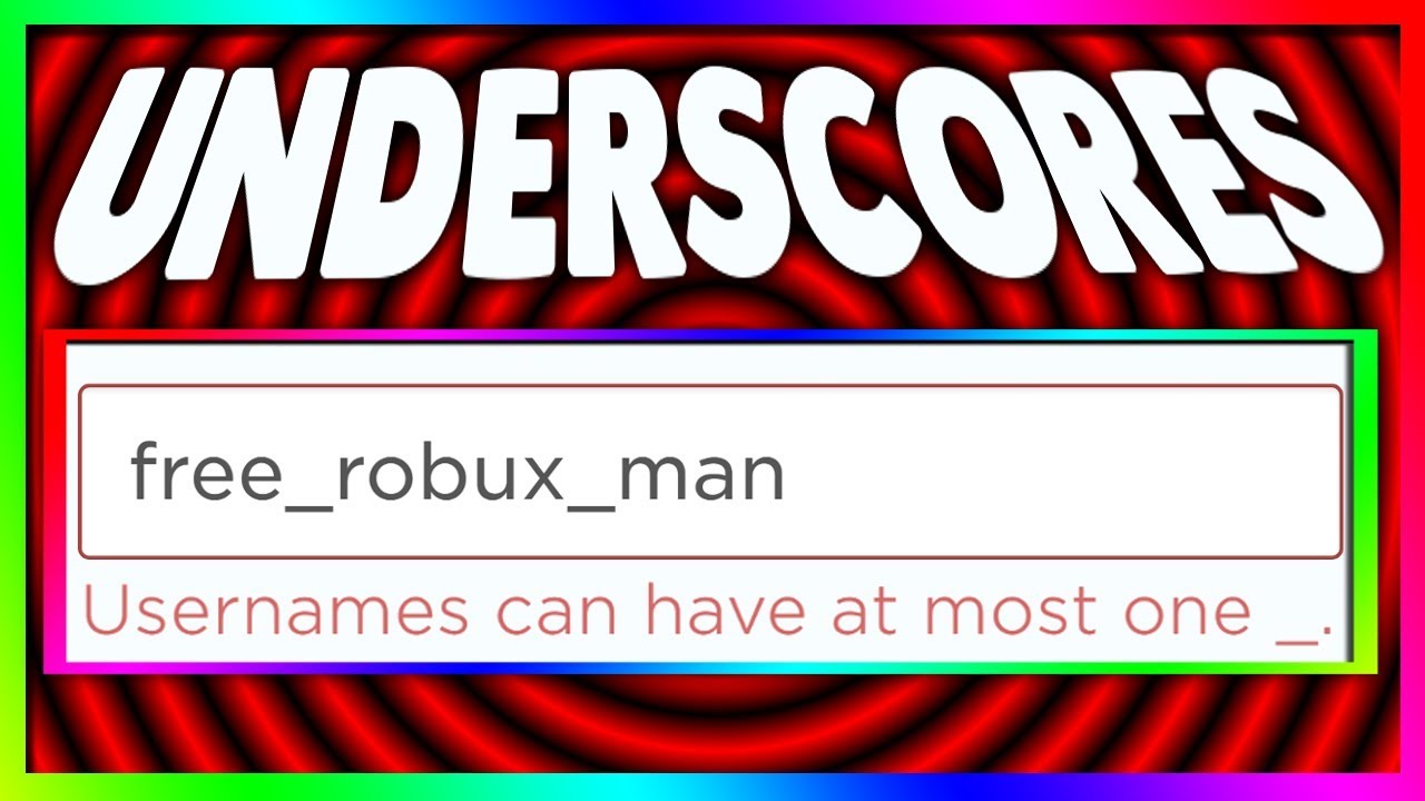 Rare Roblox Usernames 6 Underscores Youtube - who has the longest rare username on roblox