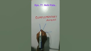 Learn Complementary Angles in Simplest Way