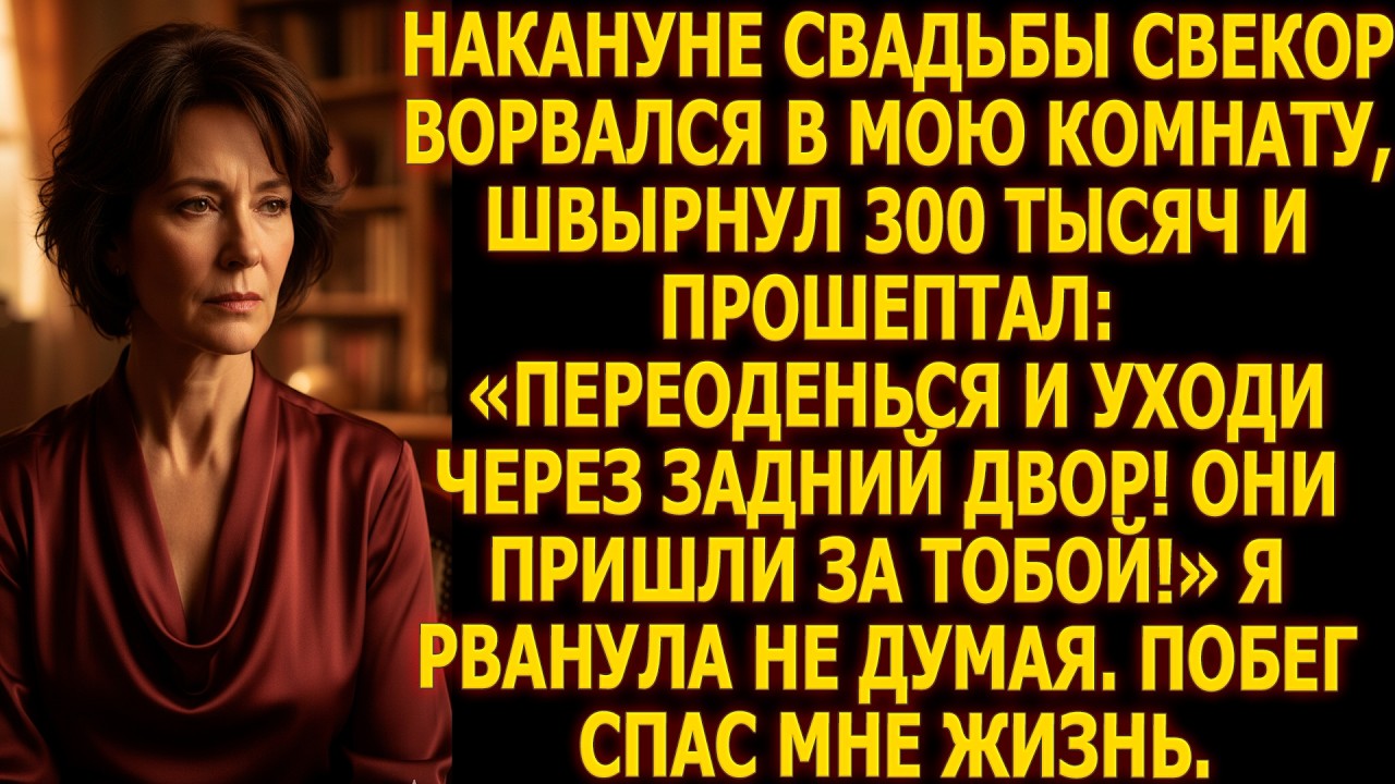 Накануне свадьбы свекор швырнул деньги: «Беги! За тобой пришли!» Я рванула не думая. Это спасло меня
