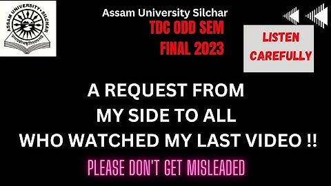 TDC ODD SEM FINAL EXAM |  University Silchar | Please Don
