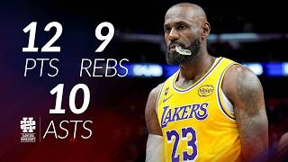 LeBron James 12 pts 9 rebs 10 asts vs Pistons 25/26 season