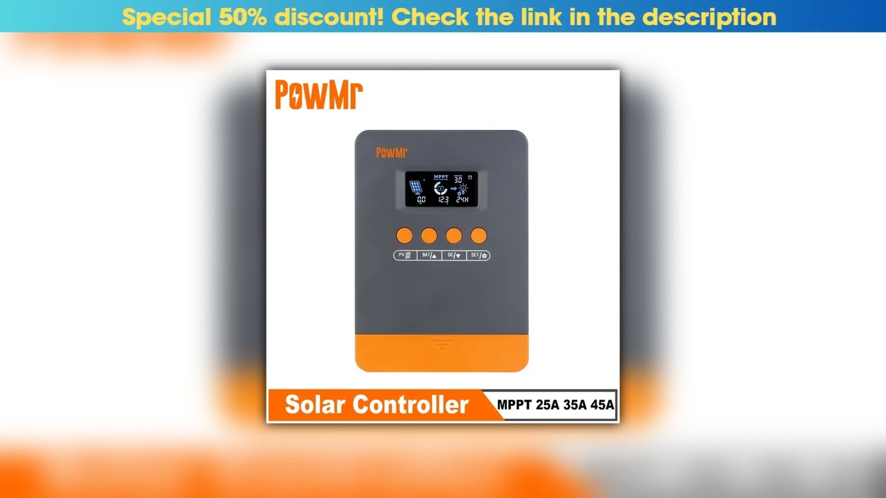 Flash Sale PowMr MPPT 45A 35A 25A Solar Charger Controller 12V 24V Auto Lifepo4 Battery Charger Sol