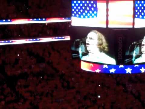 Kate Smith and Lauren Hart sing "God Bless America"