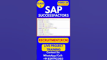 SAP SuccessFactors RCM Training Online Tutorial Class 24 3rd August 2025 #sapsuccessfactorstraining