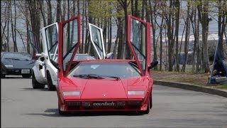 Lamborghini Countach 40th Anniversary Demo Run - Nagano Nostalgic Car Festival 2014 Japan