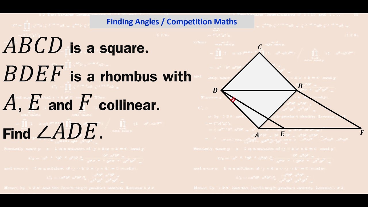 Finding Angles / Competition Maths - YouTube