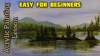 Beginners Easy Landscape Painting -- Acrylic Painting Made Easy!