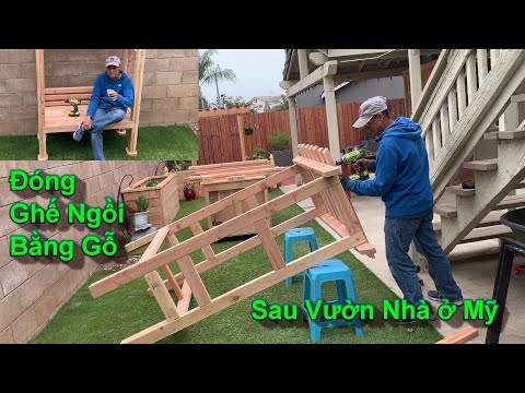 Video lili???????? Làm vườn nhà ở mỹ - Đóng ghế ngồi bằng gỗ... - youtube