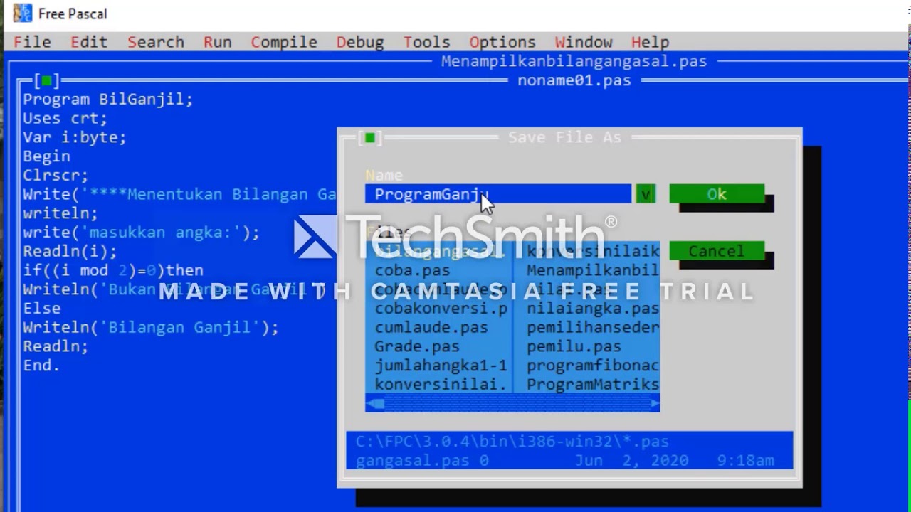 TUTORIAL PROGRAM PASCAL #StatistikaUNIMUS - YouTube