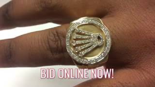 14K Gold Men's Diamond Crown Ring