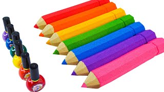 Satisfying Video l How To Make Rainbow Pencil From Kinetic Sand Cutting ASMR | By YoYo Candy