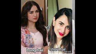pakistani actreses long hair vs short hair style#style